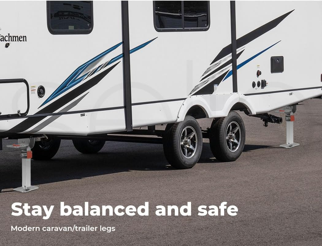 Manan 2X 400Mm Caravan Stabilizer Legs 400 Trailer Camper Drop down Corner Steady Stabiliser Leg 1200Lbs Steel Silver image number 5