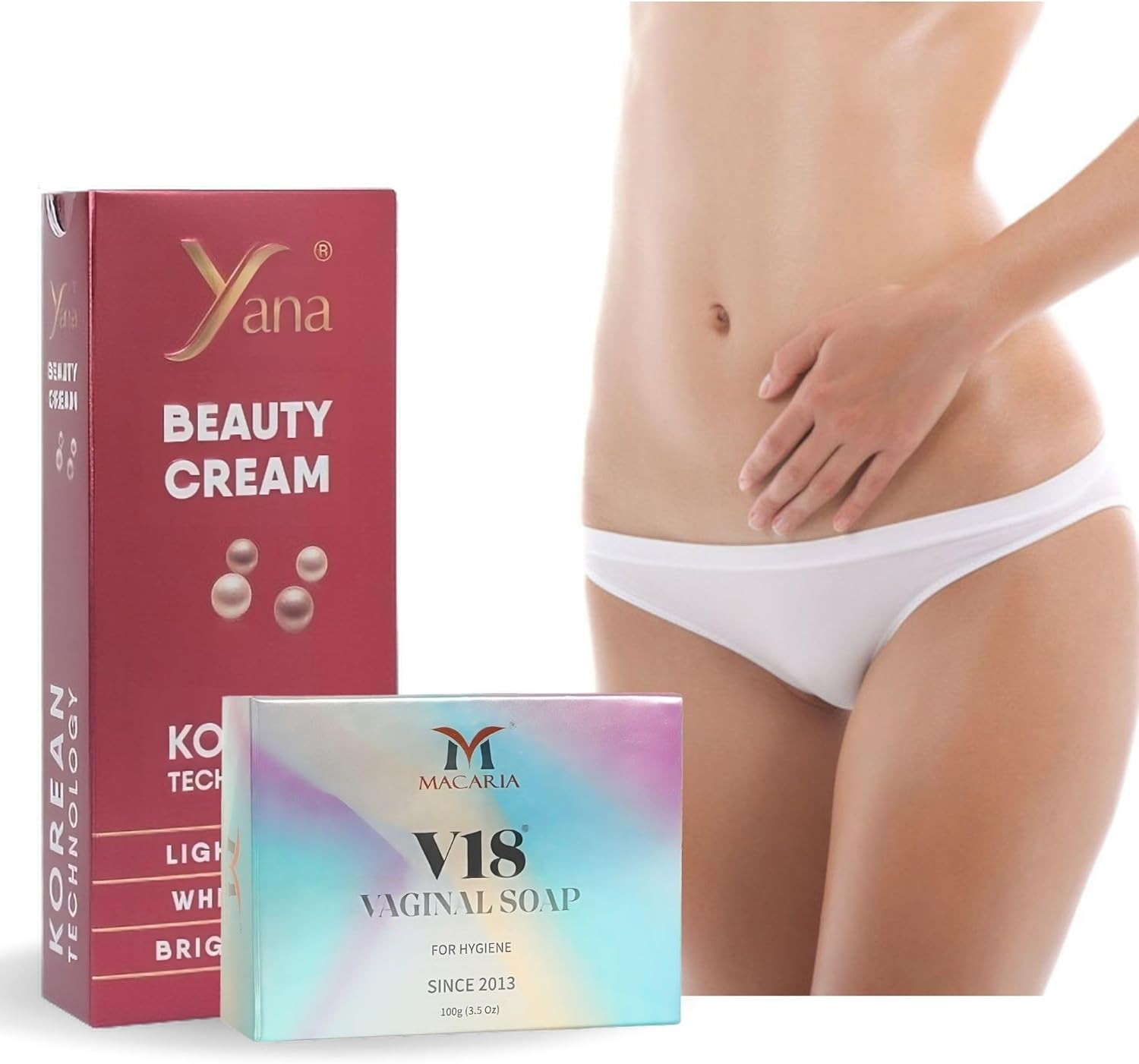 Yana Private Part Whitening Brightening Lightening Cream for Feminine with V18 Hygiene Wash Whitening Soap Care image number 5