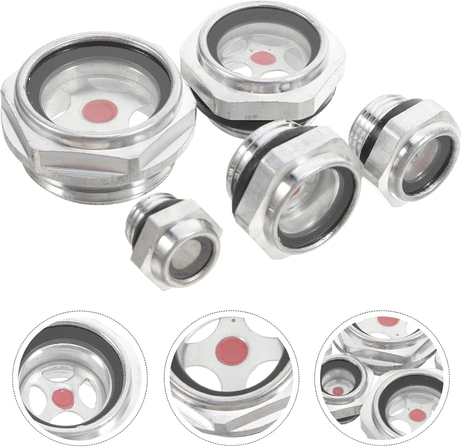 5PCS Aluminum Alloy Oil Level Sight Glass Gauge for Air Compressor Tank Male Thread G1/4 G1/2 G3/4 G3/8 G1 Oil Window Indicator for Liquid Level Detection image number 6