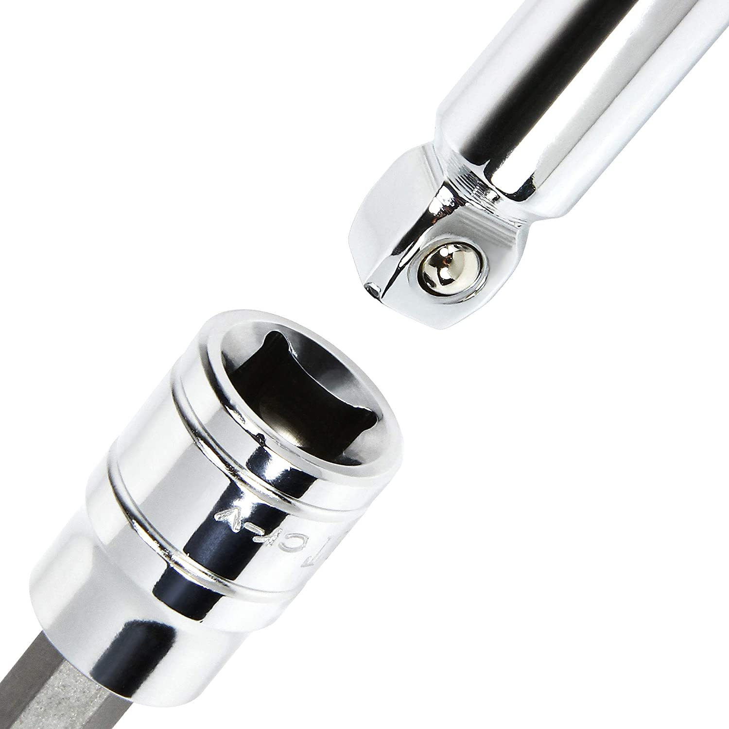 Powerbuilt Hex Bit Socket Set, 8 Piece, 3/8 Inch Drive Metric, Sizes 3-10Mm, Ball End Sockets, Storage Rail - 642405, Silver image number 1