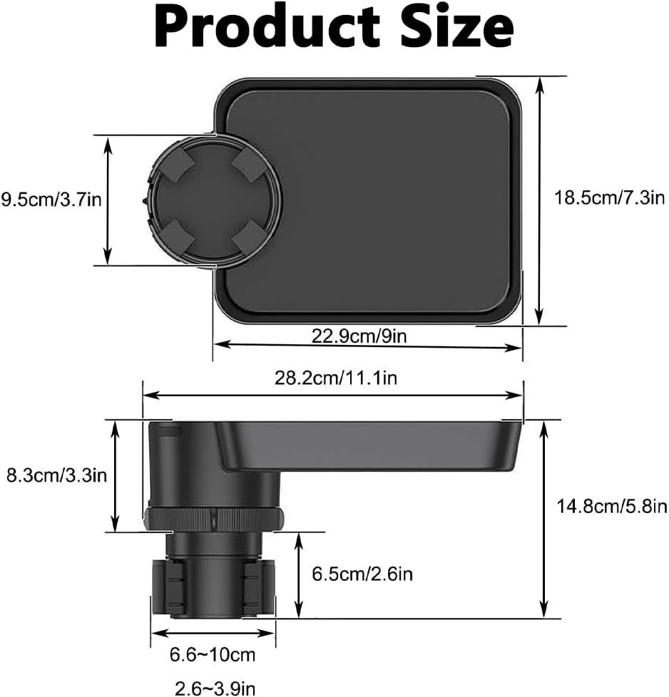 Portable Car Seat Tray Table with Cup Holder,Rotating Food & Drinks Tray for Car Travel & Road Trips image number 4