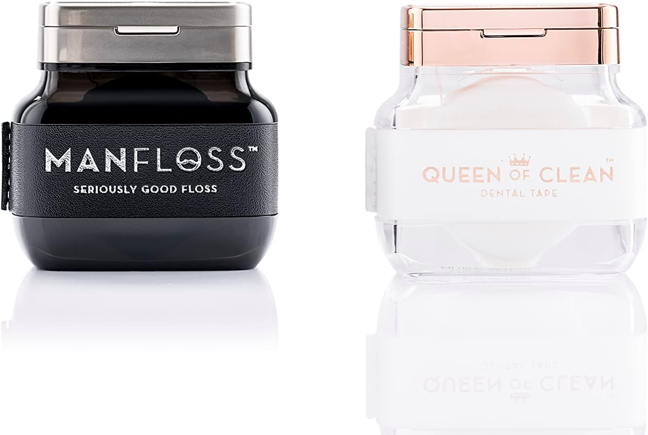 Manfloss Dispenser: 2 X 50M Rolls Black Dental Floss Tape - Seriously Good Floss image number 3