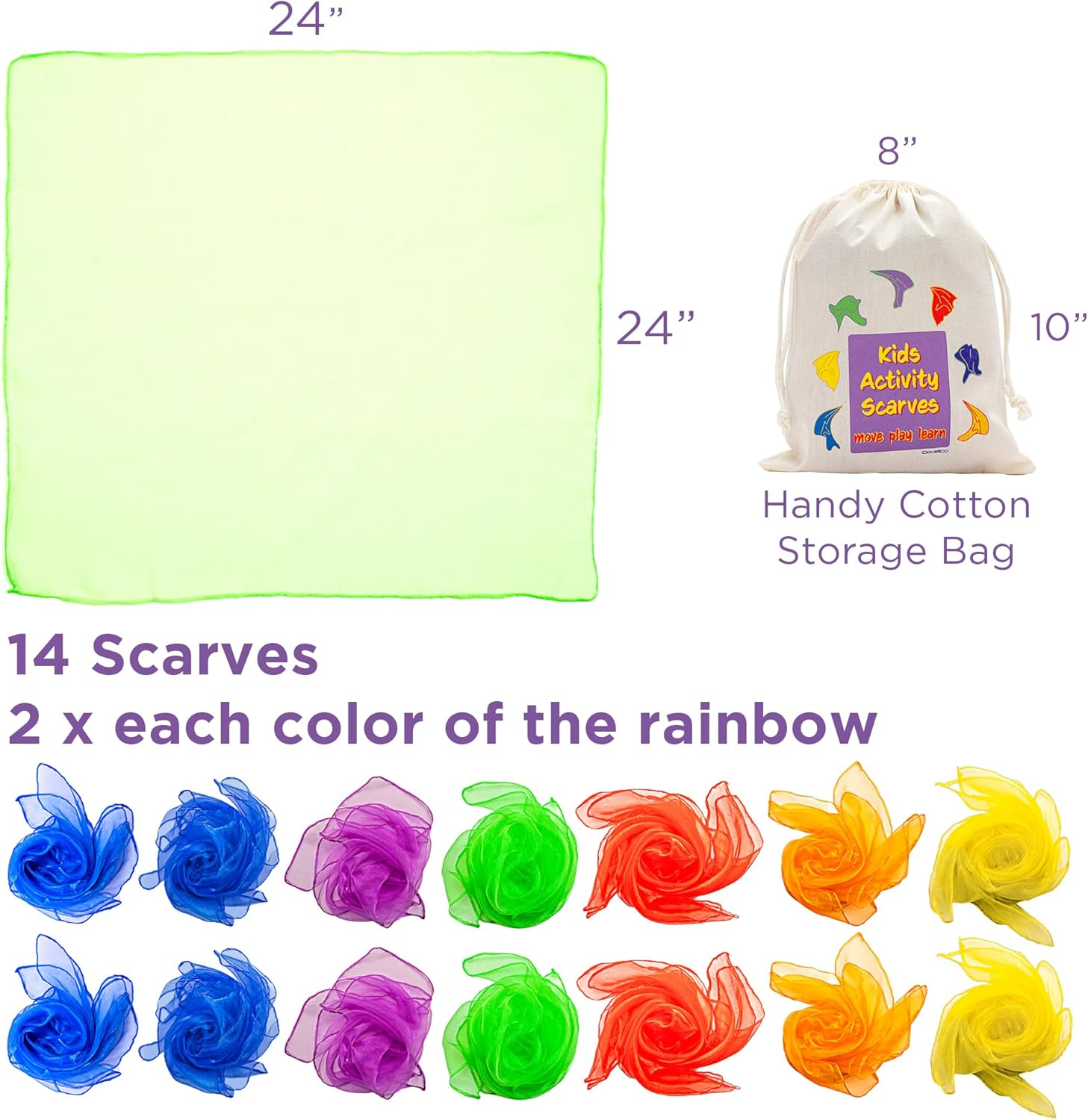 Play Scarves for Kids, Juggling Scarves and Dancing Scarves for Toddlers and Kids. image number 3
