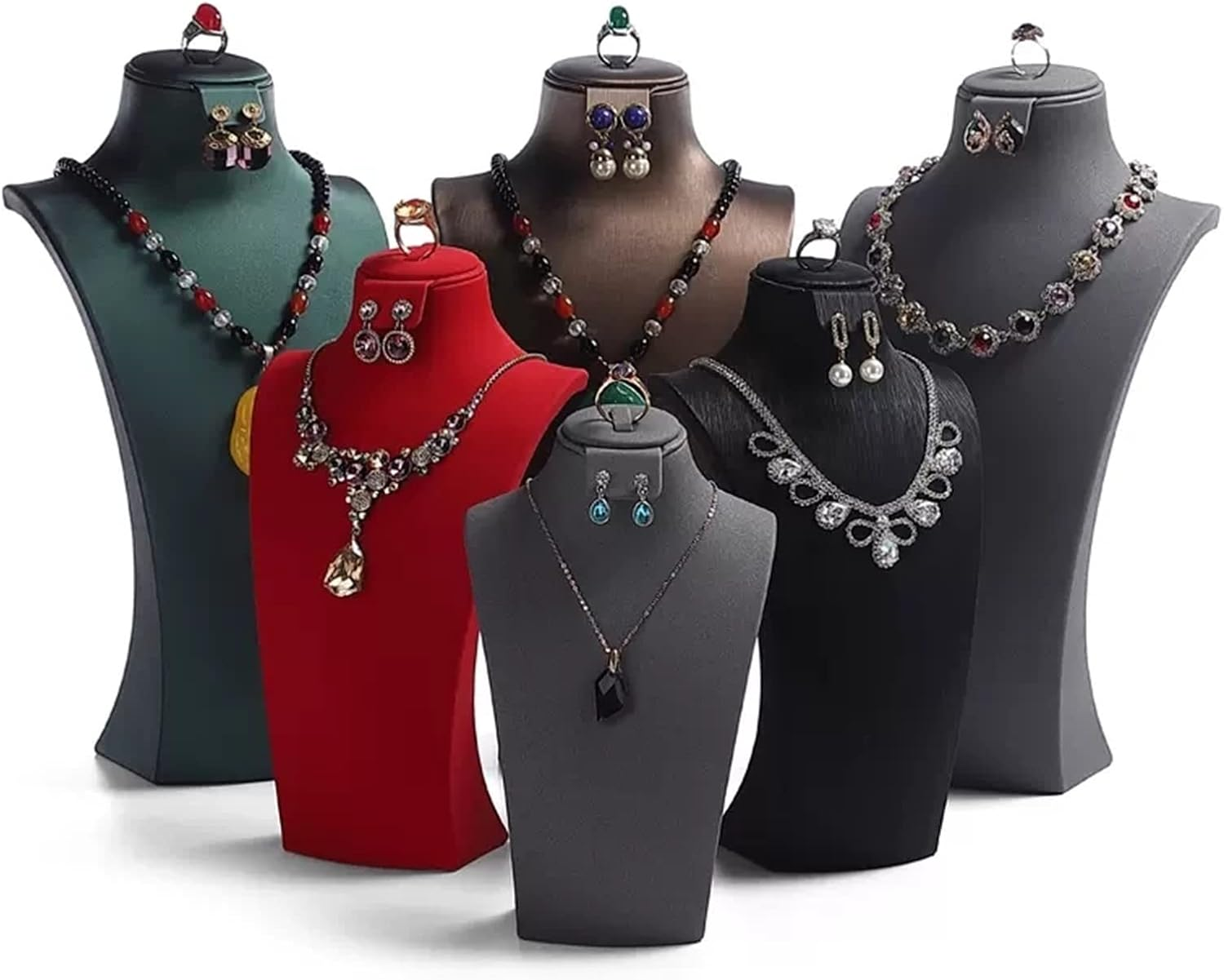 Jewelry Stand Jewelry Bust Display Necklace Bust Stand Holder Chain Storage Display Mannequin Bust Home Organisation Jewelry Organizer Girls Women Jewelry Holder Jewelry Display (Color : Green, Size image number 1