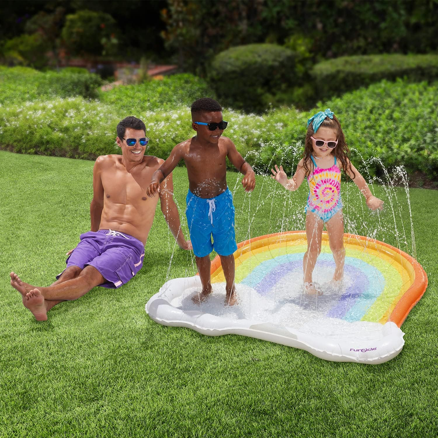 Funsicle 5 Ft Rainbow Funspray Kids Splash Mat with Sprayers for Above-Ground Pool image number 6