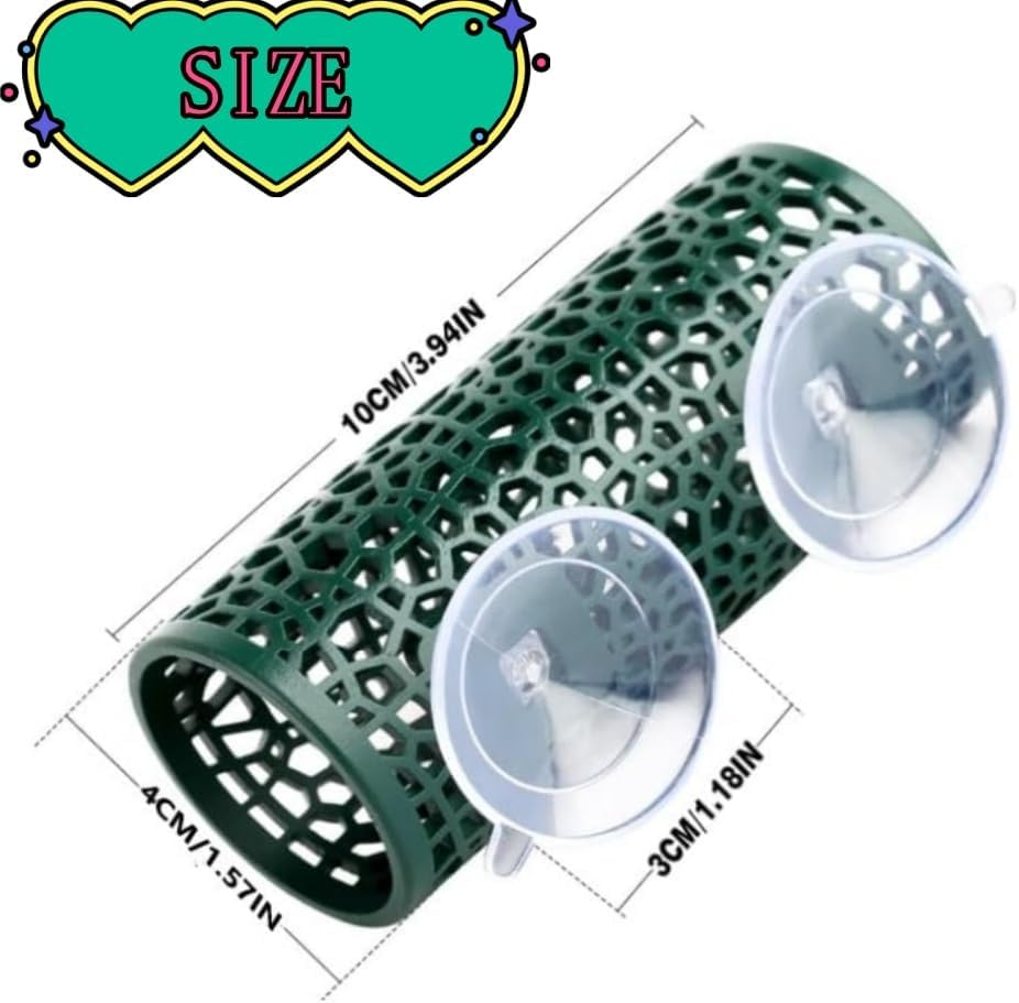 DACUAN Hollow Betta Fish Tunnel,Small Hole Hollow Betta Fish Cave,Aquarium Betta Tunnel with Suction Cups,Aquarium Decor Fish Tank Accessories Decorations Hideout Tube (Green) image number 3