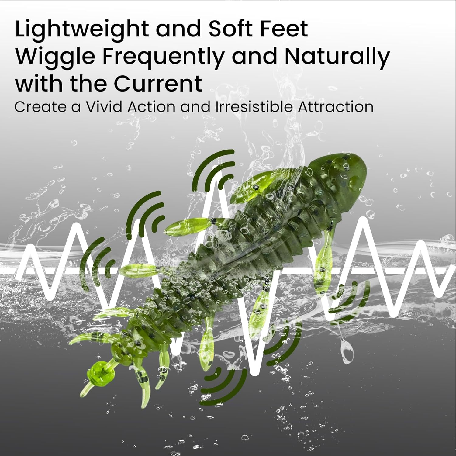 Pristis 10 Pcs Chariot Bug Soft Lures, Wacky Worms Baits for Bass Fishing, Plastic Insect Swimbait Set for Texas Weightless Finesse Rig Kit Gear Saltwater Freshwater image number 1