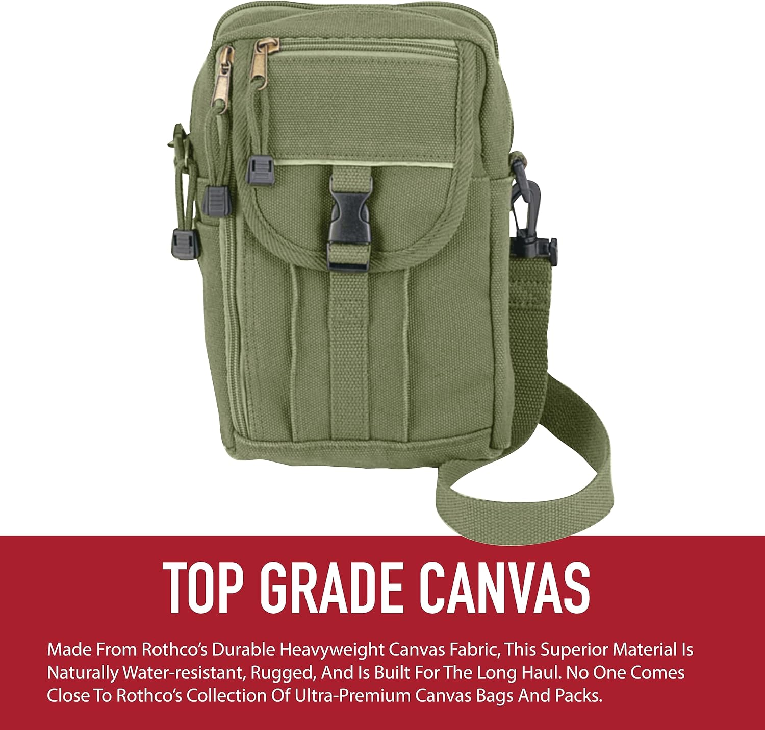 Rothco Heavyweight Canvas Classic Passport Travel Pouch Crossbody Bag