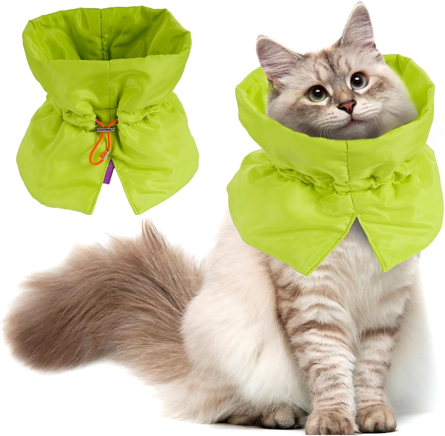 Cat Recovery Collar, Soft Adjustable Cat Cone Alternative, Lightweight Waterproof Fasteners Collars for Cats Kittens Puppies, after Surgery Stop Licking and Daily Use (Blue, M(Neck7.9-13.8"))