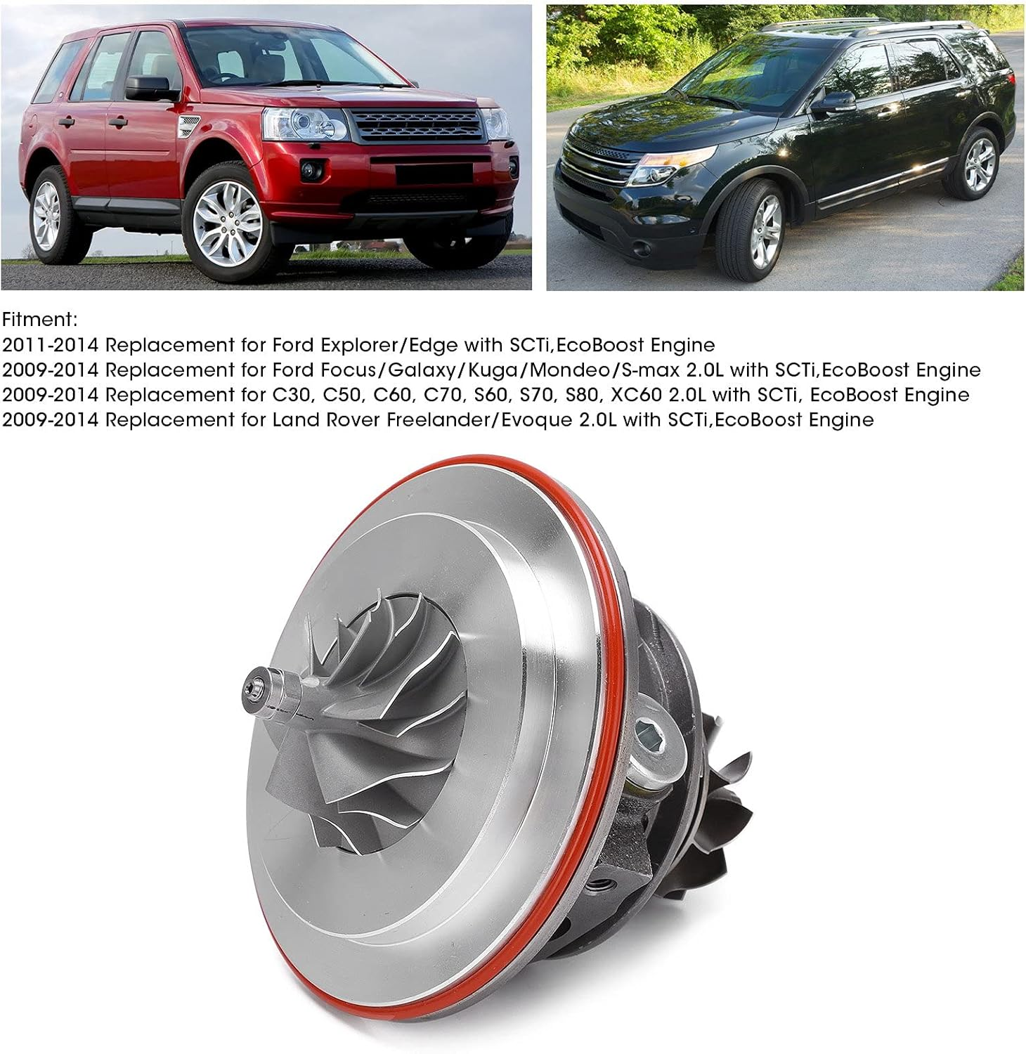 Turbo Cartridge CB5E-6K682AC Turbocharger Cartridge Core Replacement for F0Rd Focus/Galaxy/Kuga/S.Max 2.0L Scti Ecoboost Engine Parts image number 1