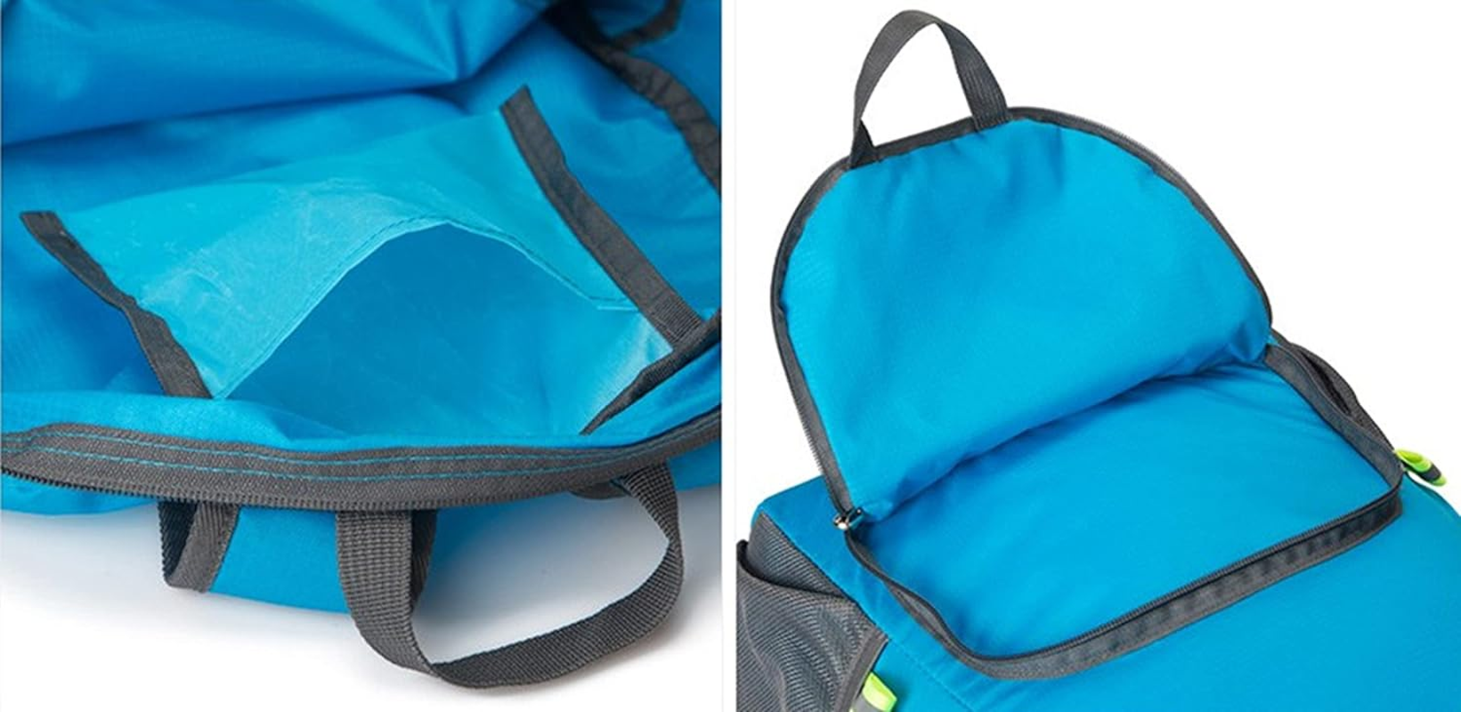 Backpack Packable Foldable Ultra Lightweight Water Resistant Durable Camping Travel Hiking Daypack for Men Women - Blue image number 5