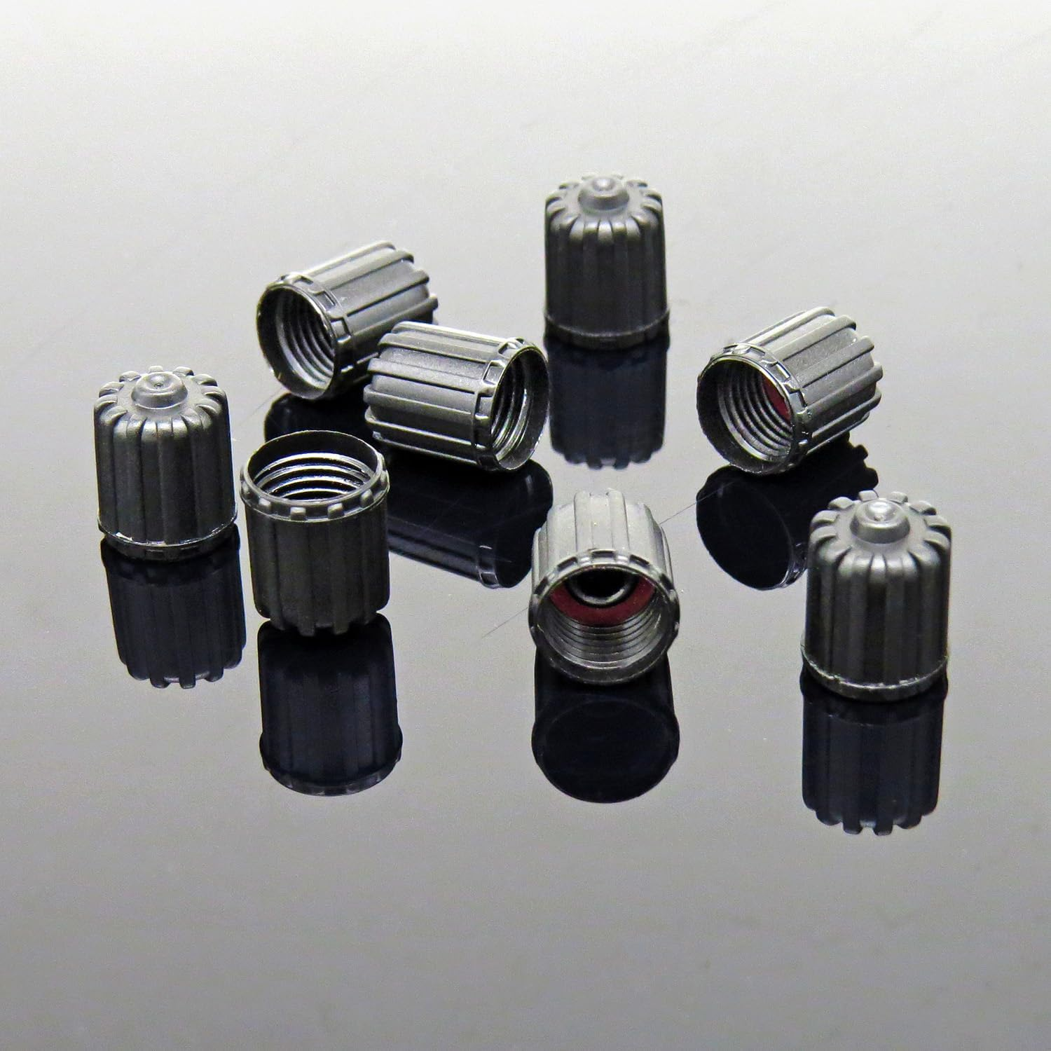 TPMS Plastic Tire Valve Stem Caps Black with Airtight Rubber Seal Universal Air Tire Stem Caps for Car Valve Caps, Tesla Original Valve Covers, All-Weather, Air Protection, Light-Weight (8 Pack) image number 5