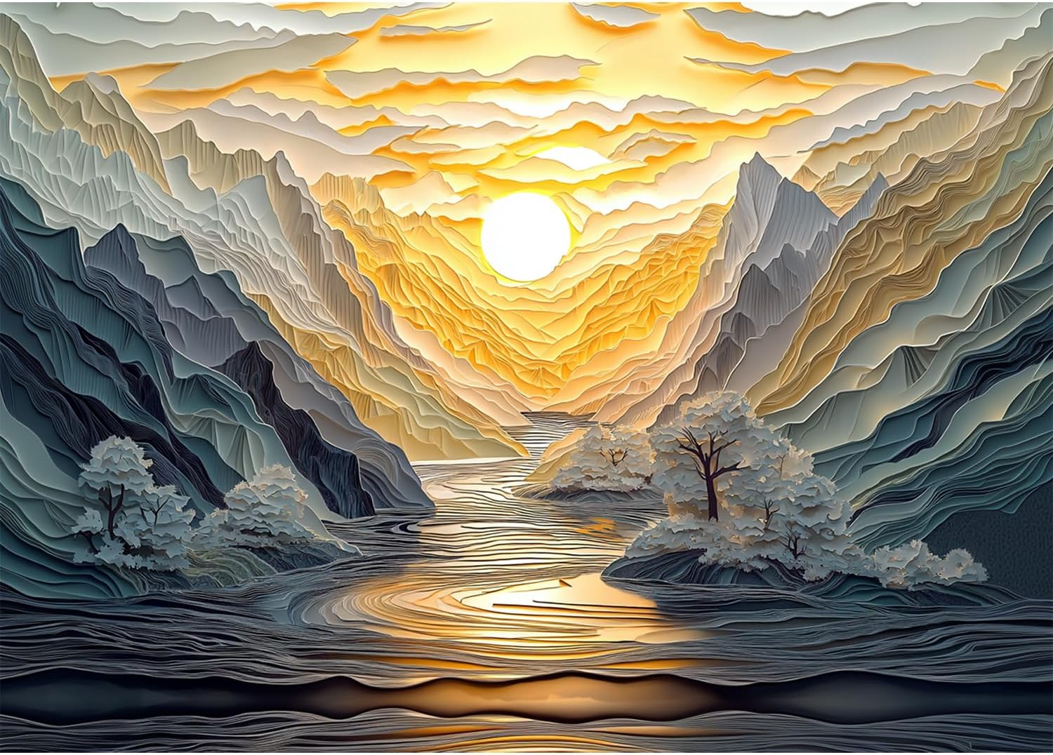 Jigsaw Puzzles for Adults 1000 Pieces Impossible Hard Difficult Challenging Puzzles for Adults 1000Pc Puzzle Sunrise at Mountain Peak Jigsaw Puzzle 1000 Pieces 28 X 20 Inch image number 3