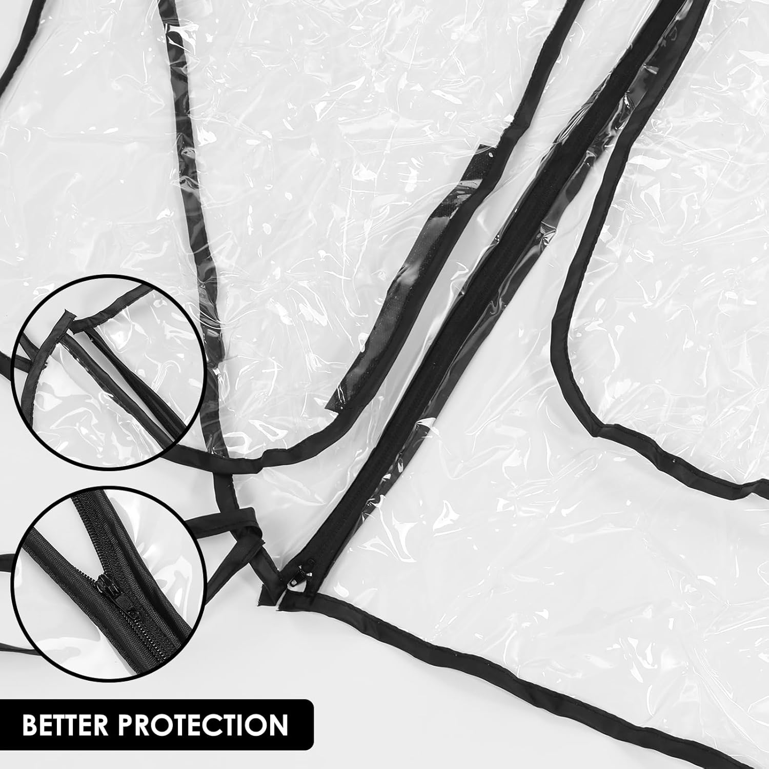 Double Stroller Rain Cover for Side by Side, Universal Rain Cover Baby Stroller Durable Stroller Raincoat Transparent Twins Stroller Cover Baby Outdoor Accessories for Outdoor Travel image number 6