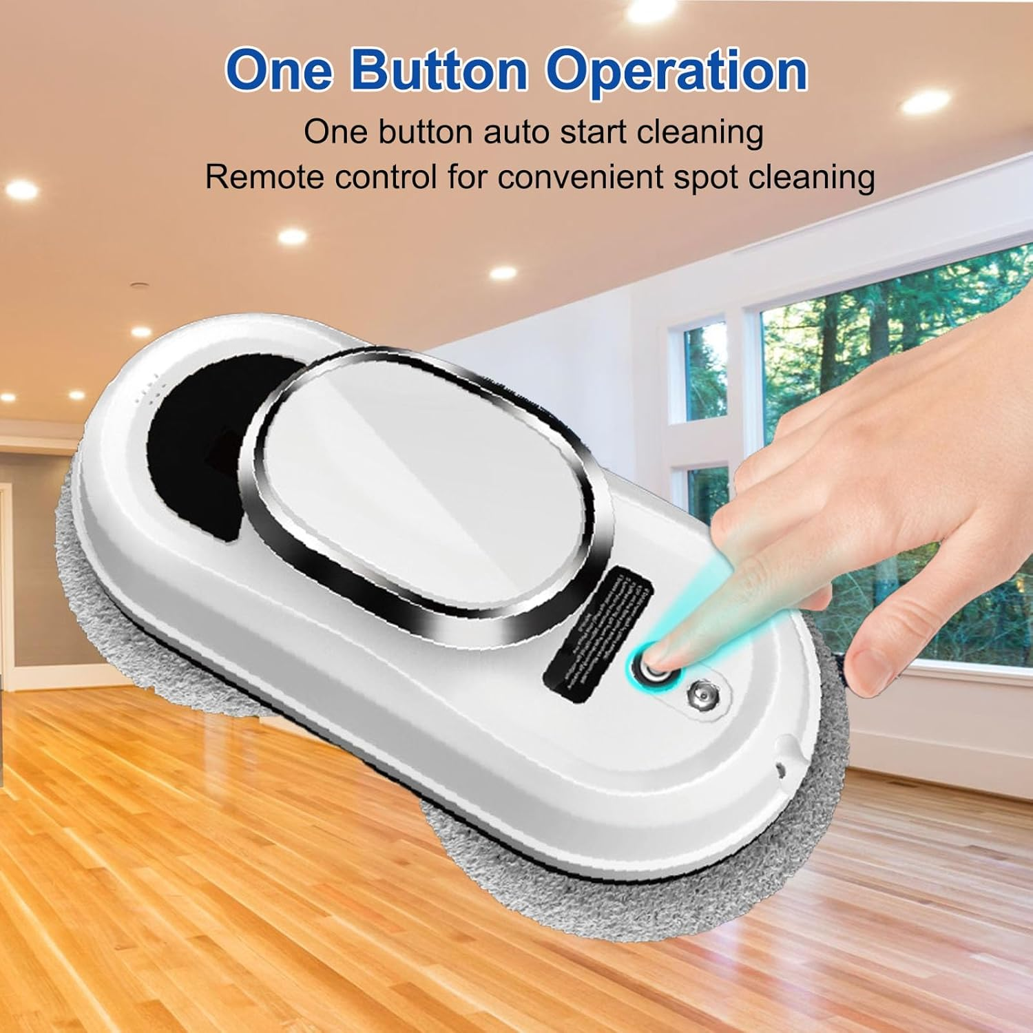 SAILESI Window Cleaner Robot, 5600Pa Strong Suction Window Automatic Cleaning Robot, Smart Path Planning, Powerful Dual Spinning Mop, Remote Control, Dual Safety Protection for Effortless Cleaning image number 1