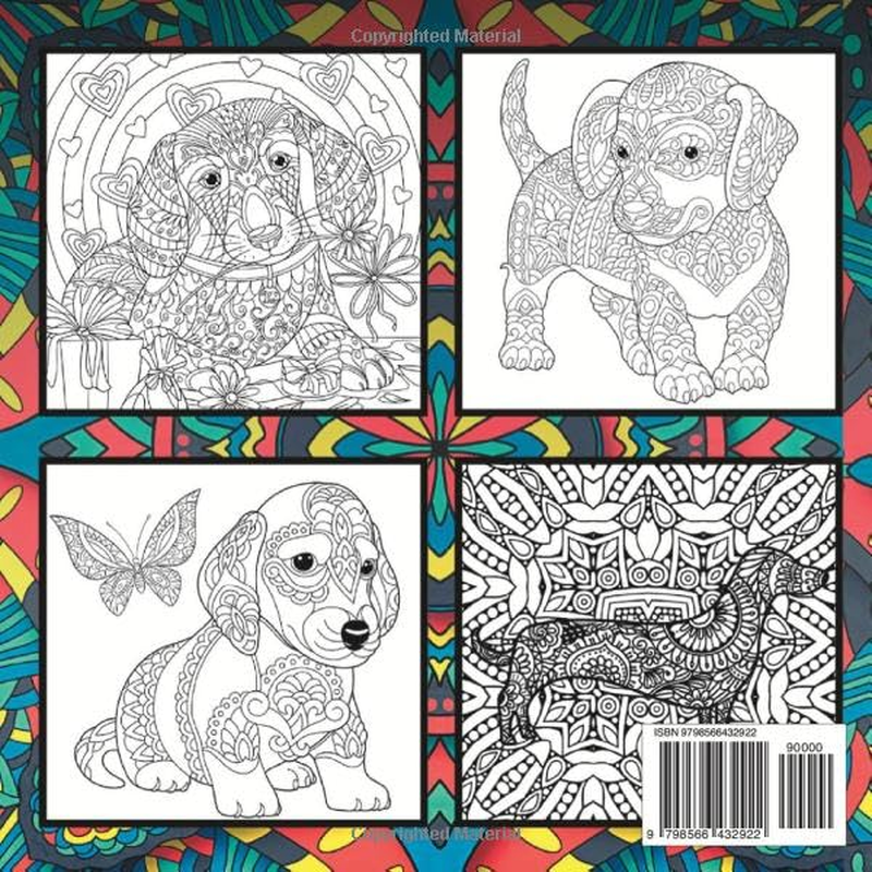 Dachshund Coloring Book: Stress Relief & Relaxation for Kid or Adult - Perfect Birthday Present for Woman - Cute & Beautiful Dogs - Fun for Dog Lover image number 1
