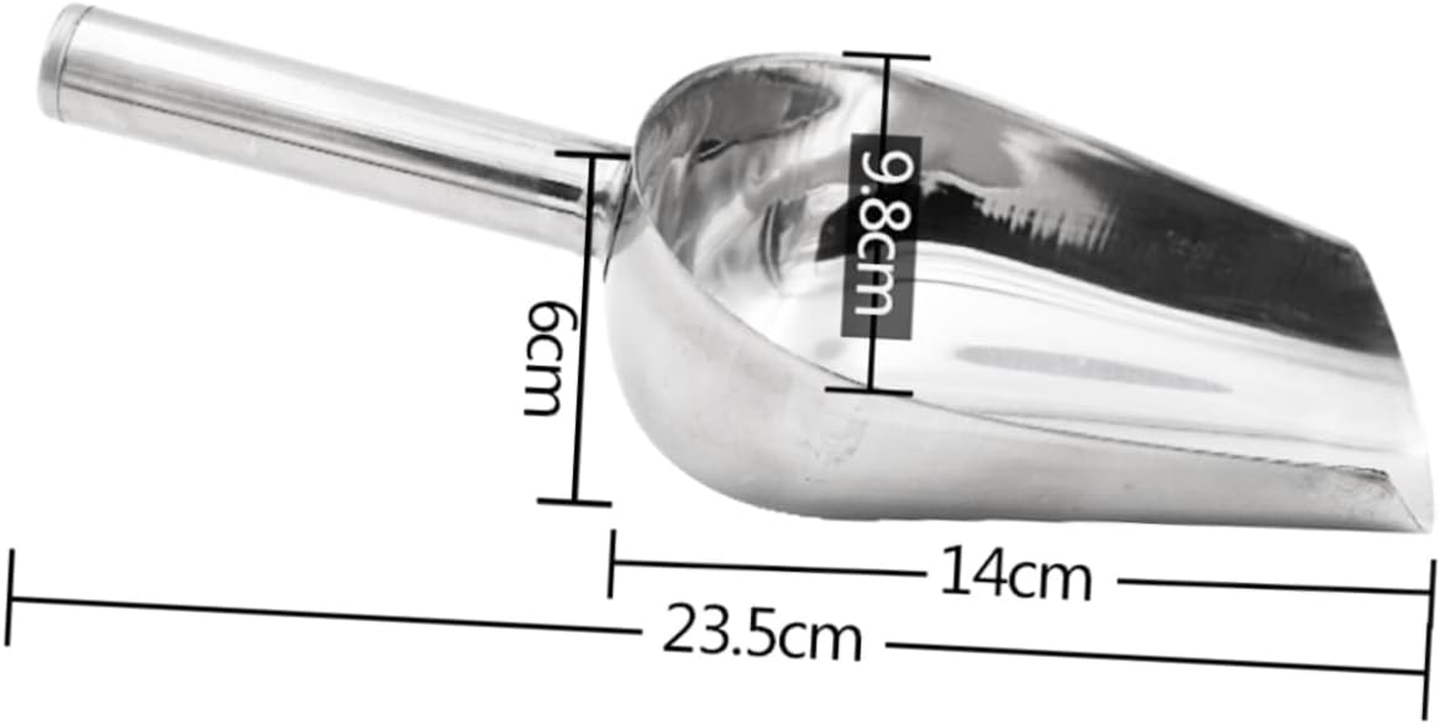 Iplusmile Stainless Steel Feed Scoop Handle Sturdy Grain and Pet Food Distribution Scoop for Livestock and Kitchen Use Multi-Purpose Metal Fodder Scooper image number 4