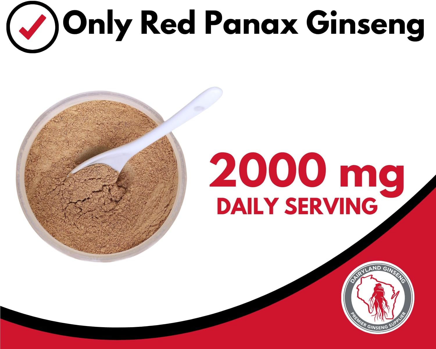 Red Panax Ginseng Powder with Natural Ginsenosides - Supports Healthy Energy, Vitality, Mood and More