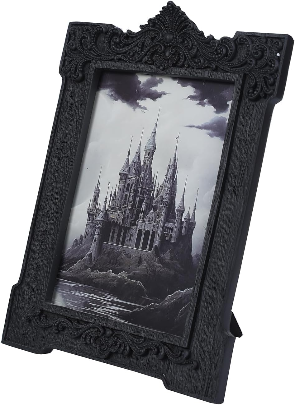 SIKOO Gothic Picture Frame 5X7 Vintage Picture Frames Antique Picture Frames Ornate Black Picture Frames Baroque Frames Wall Picture Decor Halloween Decorations Tabletop Decor Photo Gallery,Black image number 6
