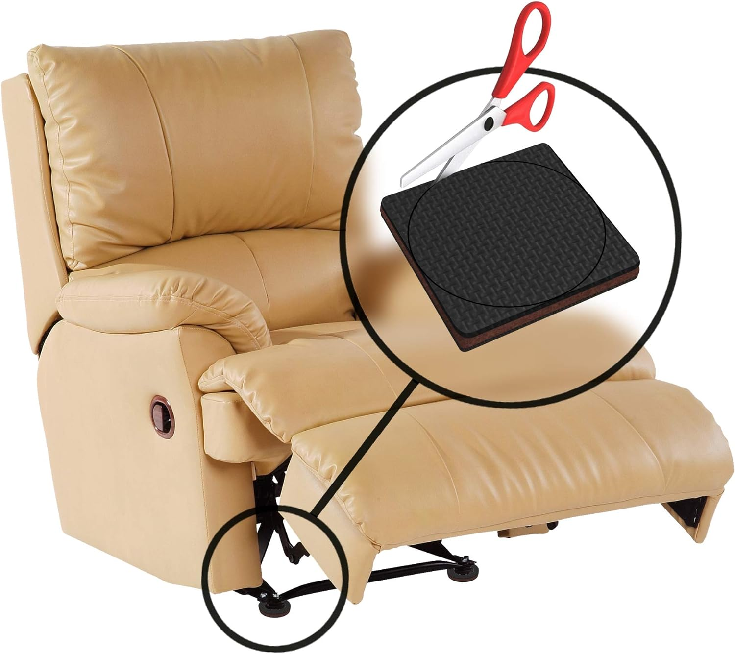 Gorillapads Non-Slip Furniture Pads/Grippers, Rubber Floor Protectors for under Furniture, Black (2.5" Pre-Scored) image number 6