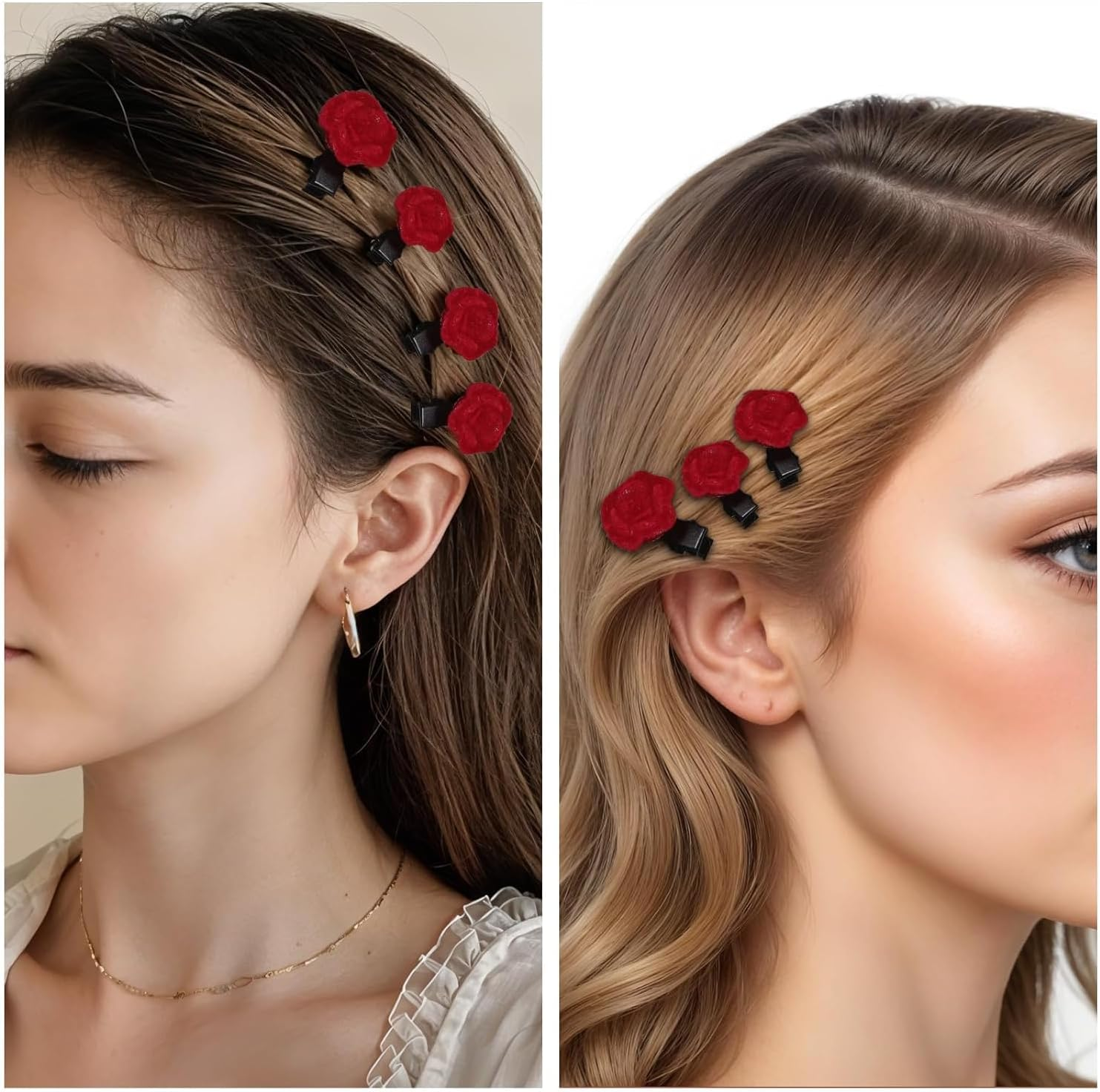 Mini Red Flower Hair Barrette,20 Mini Red Rose Hair Clip,Red Rose Hair Clip Mini Flower Hair Clip,Red Mini Flower Hair Barrette,Mini Red Rose Flower Hair Clip,Small Rose Hair Clip Rose Hair Barrette image number 4