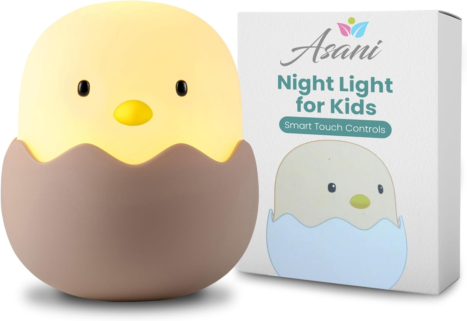 Night Light for Kids | Baby Nursery Lamp with Touch Controls | Cute Chick Bedside Nightlight for Nursing/Breastfeeding | USB Rechargeable | Newborn or Toddler Bedroom Decor for Boys and Girls