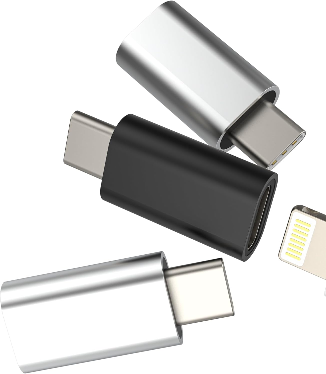 USB C Female to Lightning Male Charging Adapter(3 Pack)For Iphone14 13 12 Pro Max for Apple MFI Certified for Ipad Lighting Connector Type C Power Cable Charger Adaptor Converter Android Data Transfer