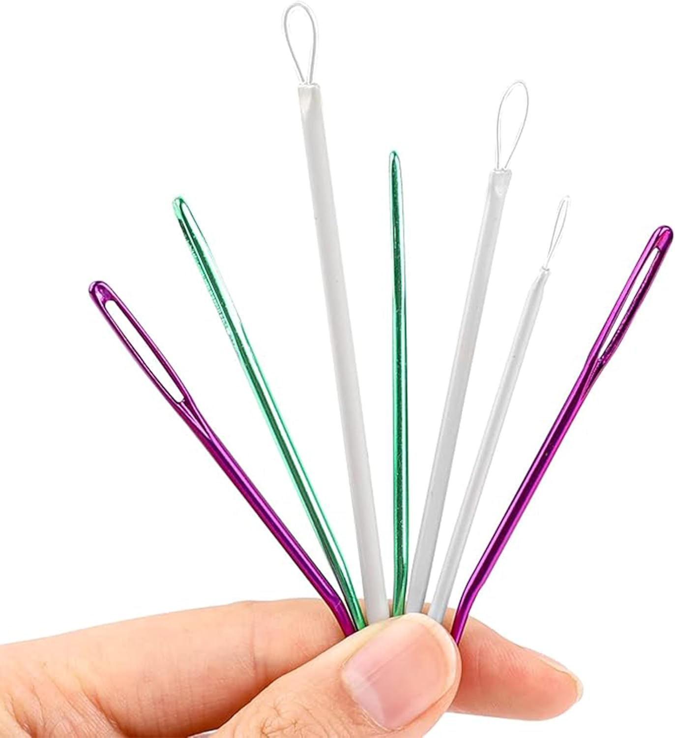 7-Piece Large-Eye Blunt Needle Set - Stainless Steel Tapestry Needles for Yarn Darning, Macrame, and Knitting Projects (3 Assorted Styles) image number 4