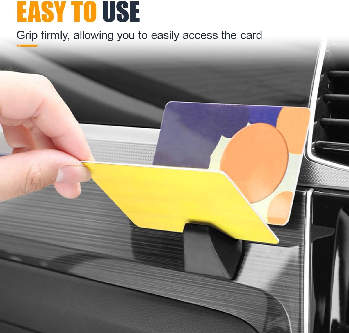 Car Dashboard Card Holder, Self-Adhesive Automotive Business Card Organizer Clip, Portable Auto Temporary Parking Ticket Organizer, Vehicle Interior Storage Accessories (2PCS) image number 2