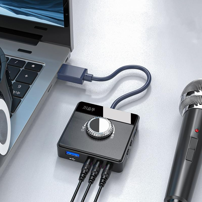 AIMALL ORICO USB External Sound Card Adapter with Volume Control for PC & Laptops, Driver-Free Audio Output, Type-C Compatibility, Mute Switch & Microphone off Function