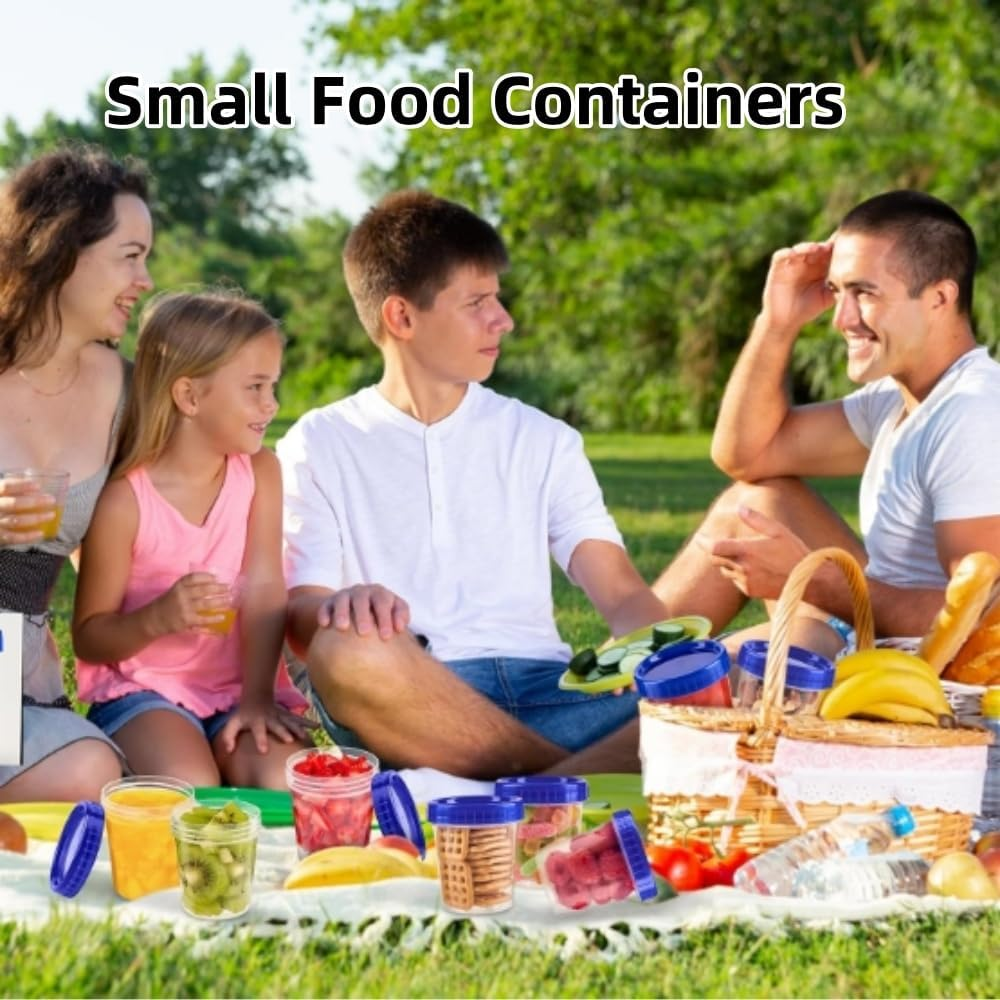 10 Pack Small Containers with Lids, Leakproof Condiment Containers with Screw Lids, Reusable Stackable Pvc Dip Sauce image number 1