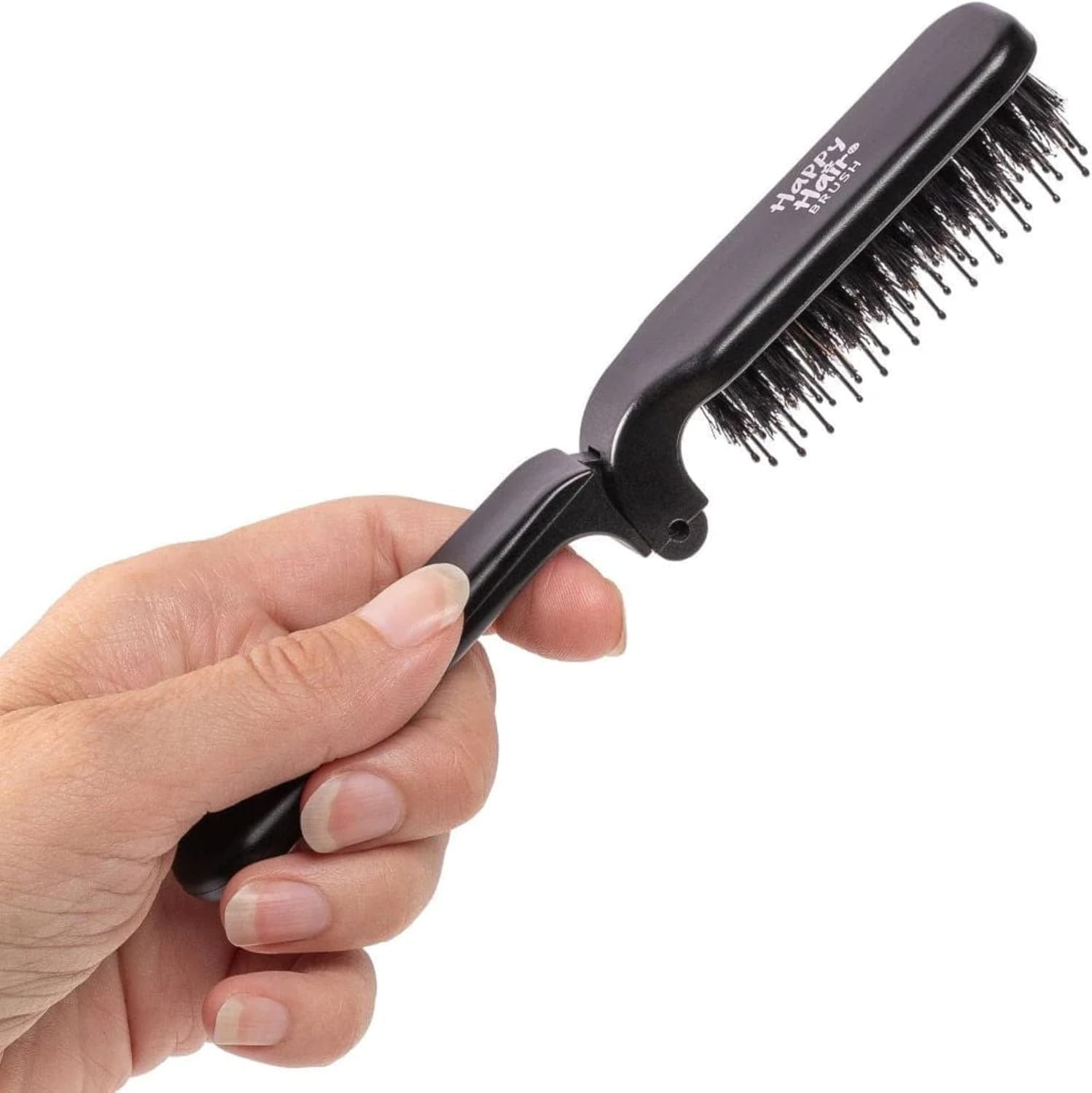 HAPPY HAIR BRUSH Pocket Brush &ndash; Compact Detangling Hairbrush for Kids & Travel &ndash; Gentle on Knots, Smooths without Pulling, Perfect for Handbags, Gym Bags & On-The-Go Styling image number 5