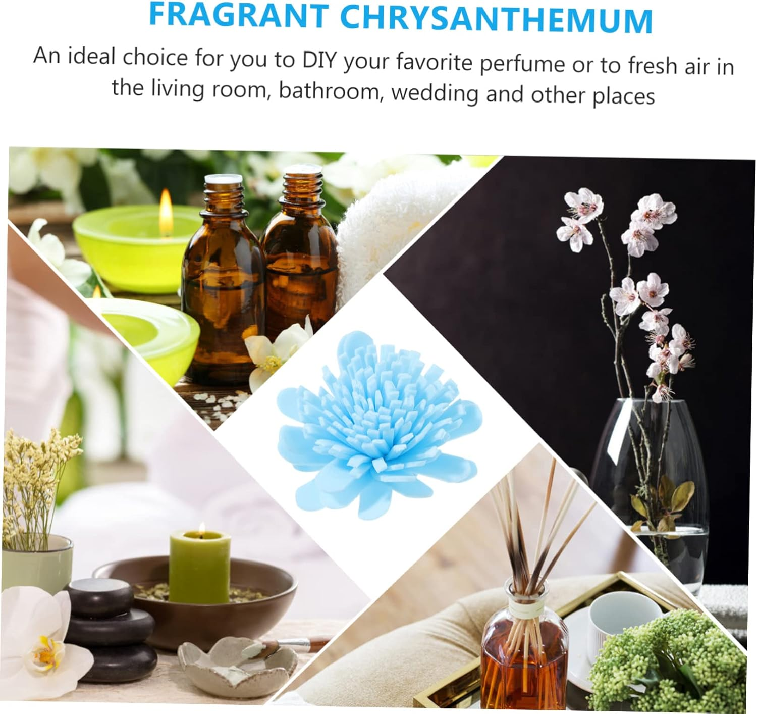 100Pcs Scented Chrysanthemum Aroma Flowers for Diffuser Aromatherapy Accessories Use in Home Spa - Purple image number 2