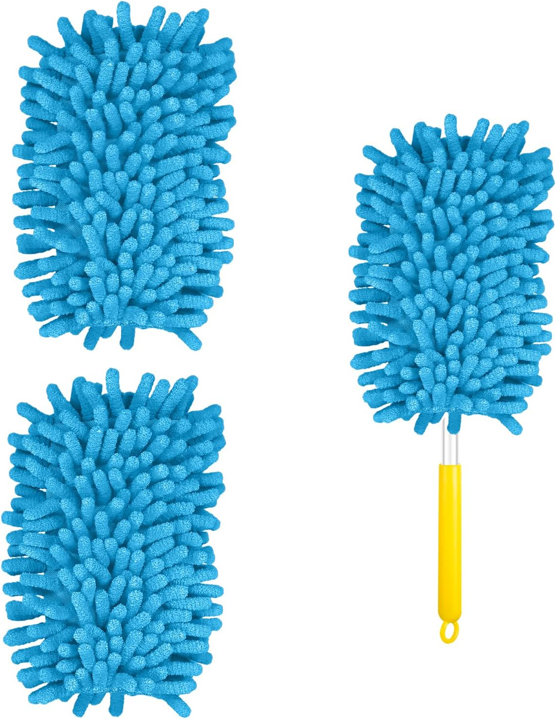 2Pcs Duster Refills for Swiffer, Microfiber Dusters Heavy Duty Refills 360 Ceiling Fan Duster Replacements Reusable Hand Dusters for Cleaning (Gray)