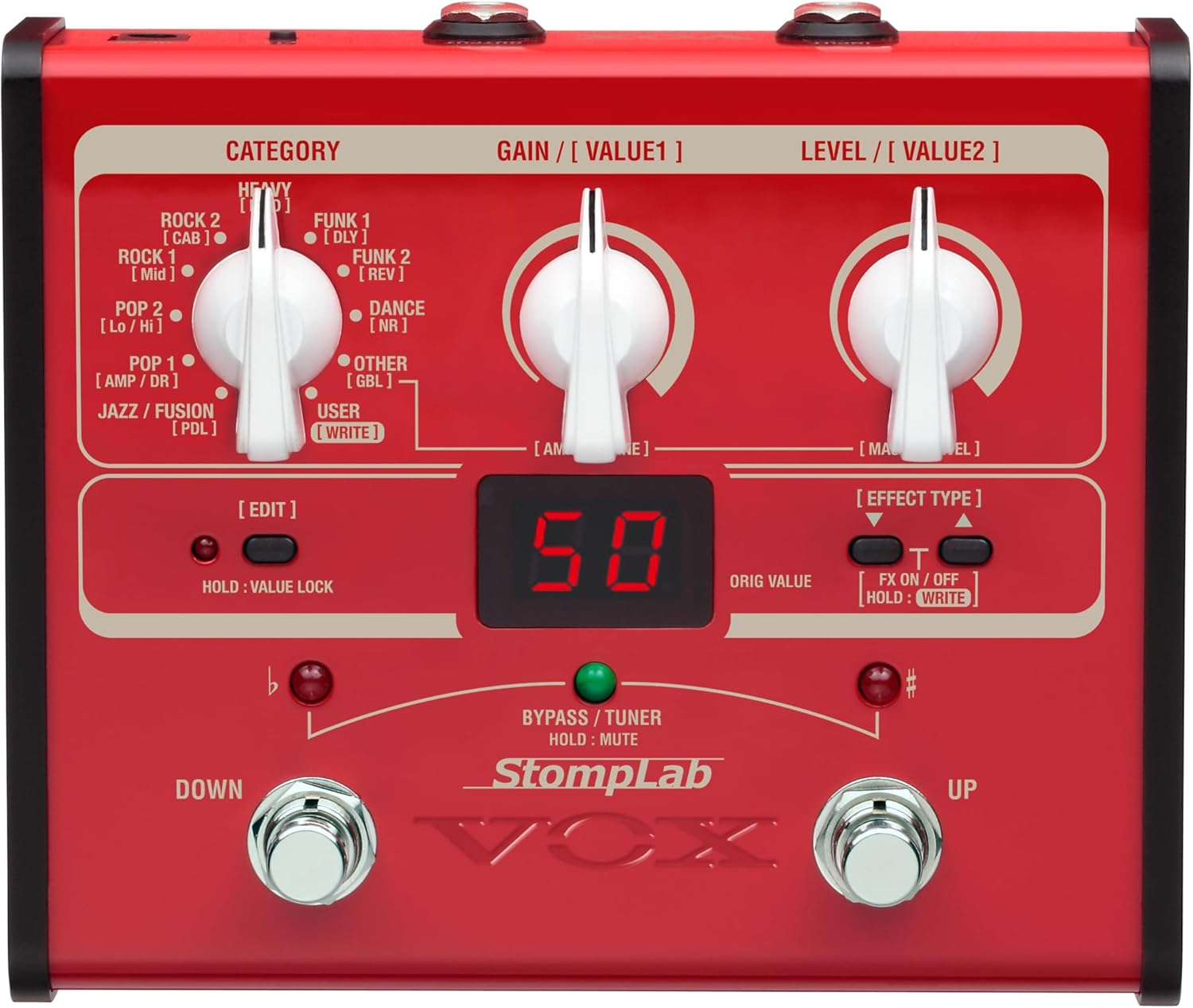 VOX Stomplab 2B Multi-Effects Modeling Pedal with Expression for Bass Guitar - 1B Modeling Bass Guitar Effects Pedal