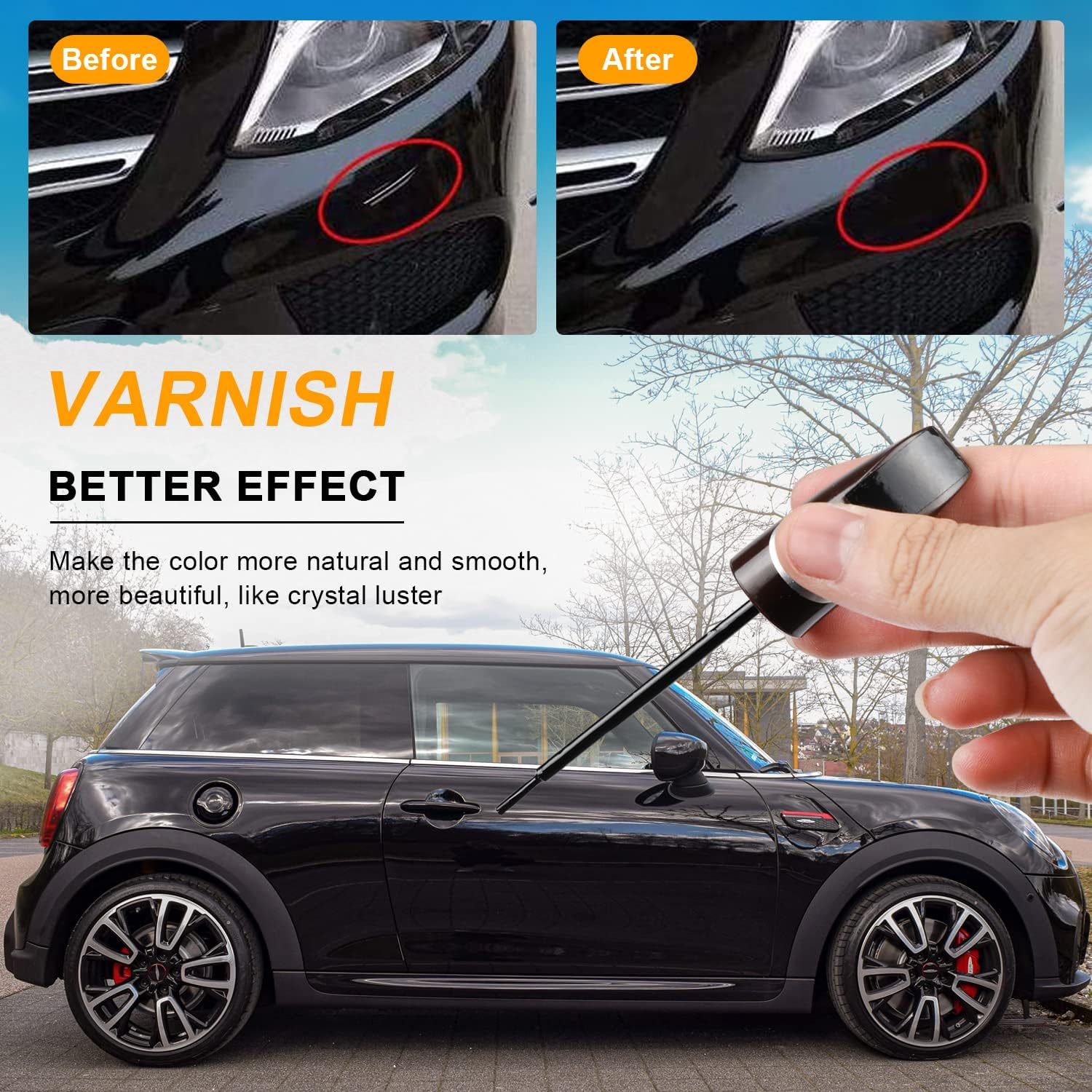 2Pack Touch up Fill Paint Pen Scratch Repair Automotive Touchup Two-In-One (BLACK) image number 6