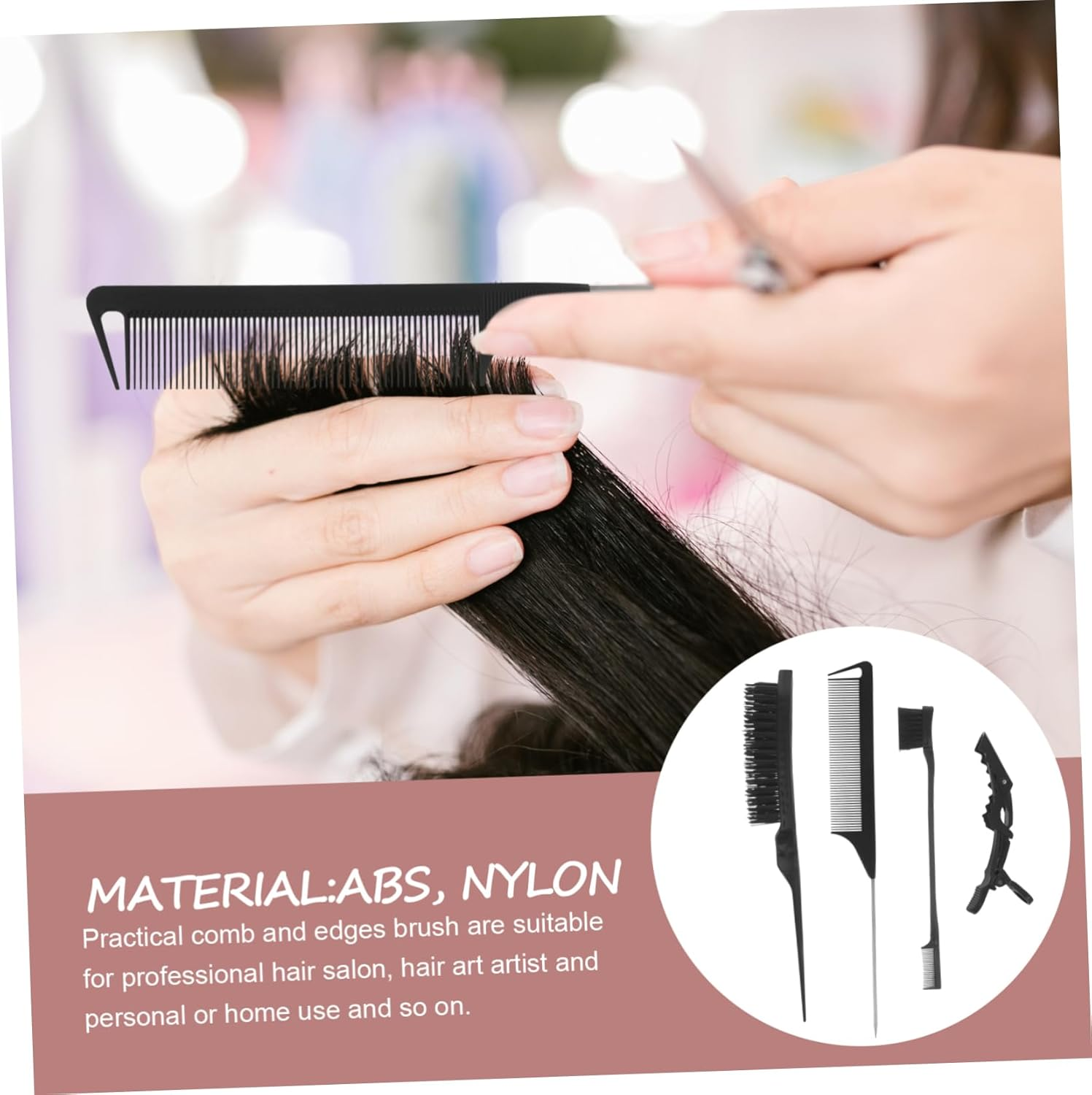 CANIGHT Salon Hair Combs Set of 12 Edges Brush and Combs for Women image number 5