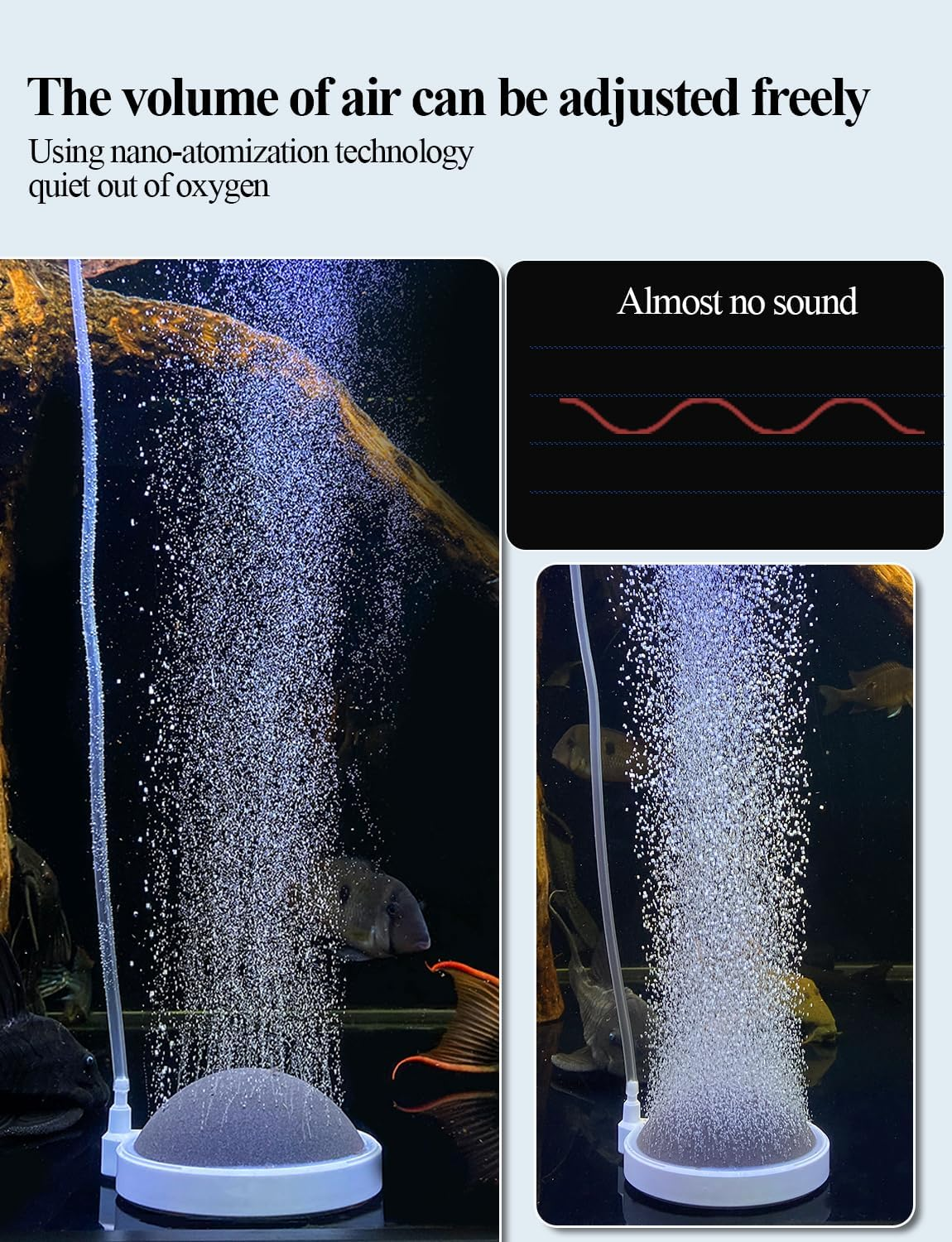 Boxtech Aquarium Air Stone Kit, Oxygen Nano Bubble Stone, for Silent Oxygen Diffuser for Fish, Shrimp and Hydroponic Plants (50 Mm, Accessories Not Included)
