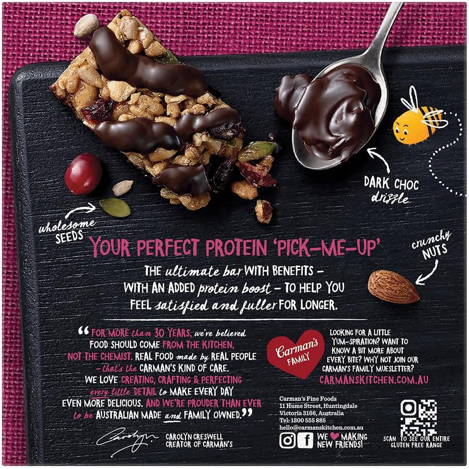 Carman'S Protein Bars Dark Choc & Cranberry Gluten Free 6X200G (Pack of 30) image number 2