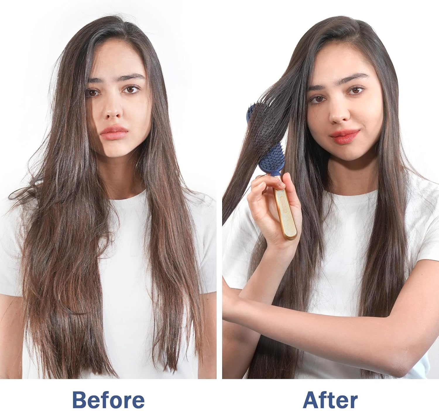 SHINLEA Detangler Fine Hair Brush, Massaging Scalp Hairbrush for Long Thin Curly Wavy Dry or Damaged Hair, Reduces Breakage, Eliminates Knots, Ball Tipped Bristles Hair Brush for Wet & Dry Hair image number 3