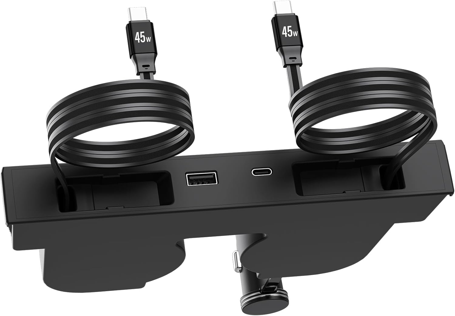USB HUB for Tesla New Model Y Juniper & Model 3 Highland，Hidden Docking Station Design，Tesla Model 3 (2024 2025 2026)/New Model Y Juniper Accessories for Phone Charger 2 Type-C Fast Charging Cables image number 3