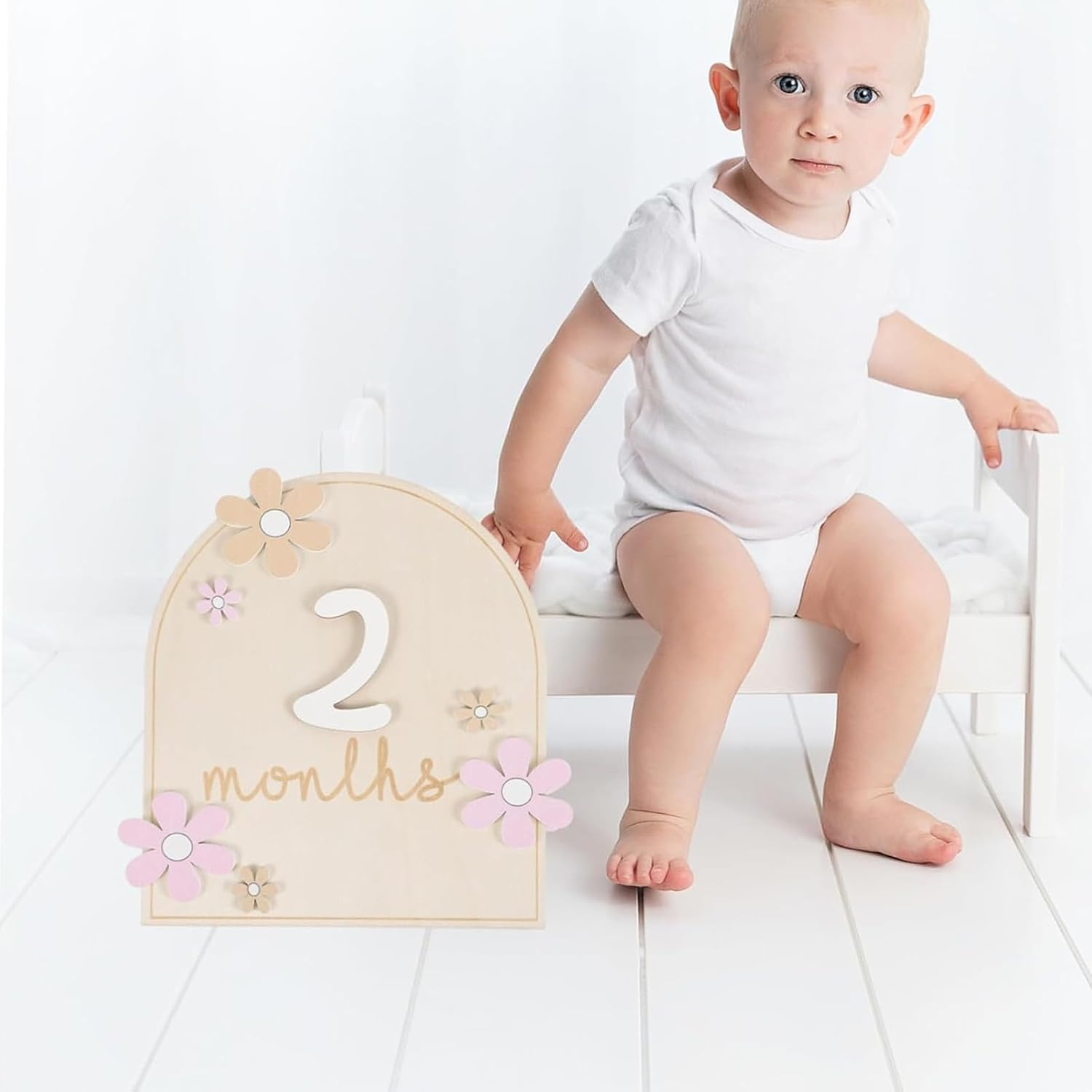 Monthly Cards Baby 1-12 Months, Milestones Baby, Baby Milestone Cards, Double-Sided Stickers with Holder, Milestone Cards for Monthly Photos, Baby Room Decoration, Baby Bottle Boxes image number 2