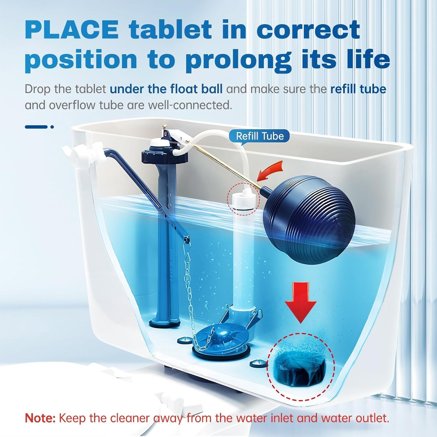 Automatic Toilet Bowl Cleaner Tablets, Bathroom Toilet Tank Cleaner (24 PACK) image number 6