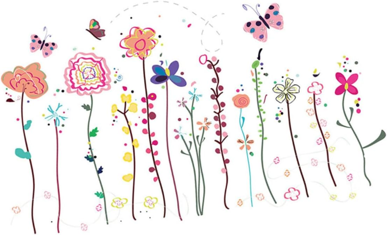 OSALADI Garden Wall Sticker Set Realistic Flower Vines Decal for Living Room Easy Peel Stick Decor image number 5