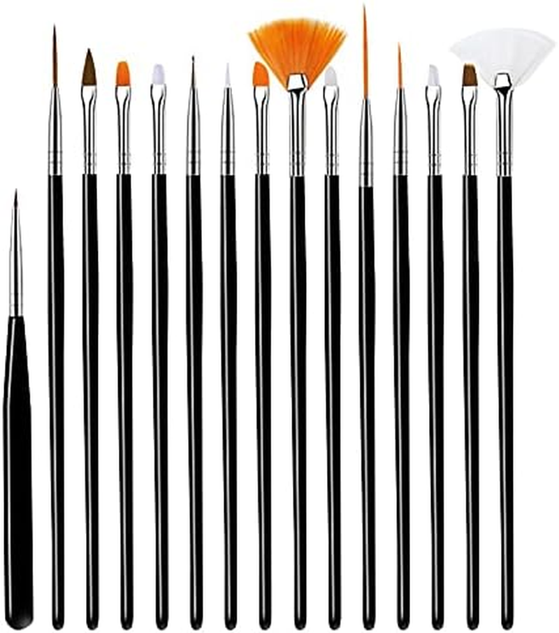 ZEOHBETY Nail Art Brushes Set, 20Pcs Nail Art Design Tools, Acrylic Silicone Carving Pen, Dotting Pen, Nail Fine Liner Brushes, Extension Gel Brush, Polish Brush, Builder Brush, Black and Blue image number 3