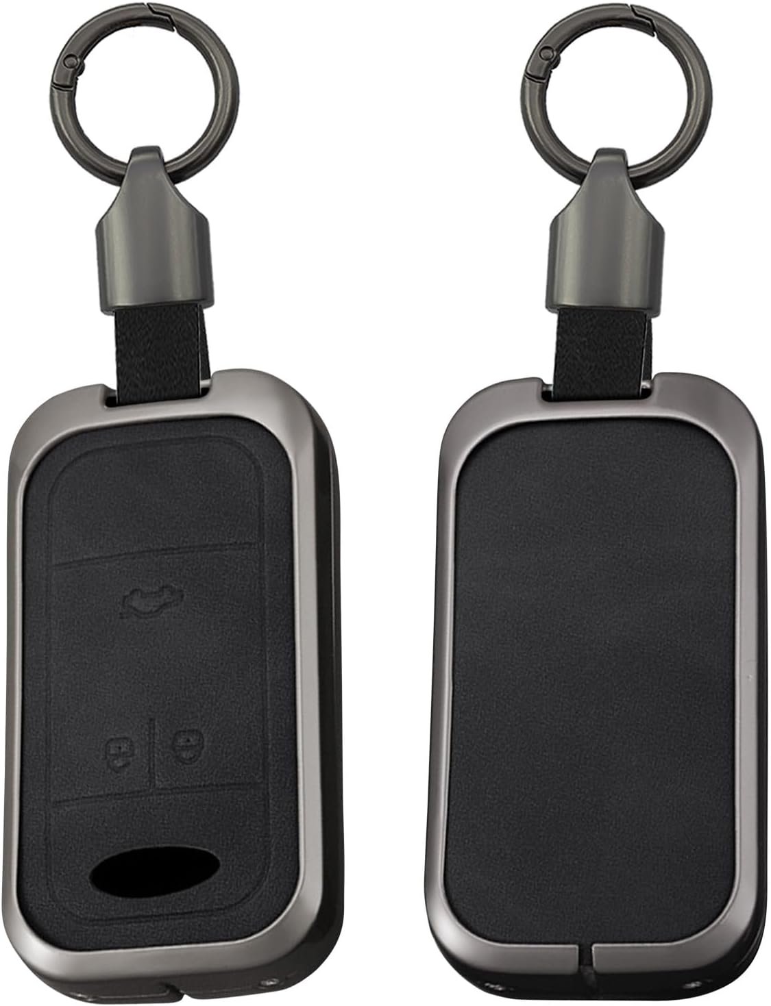 Ontto Metal Leather Key Fob Cover Fit for Chery Tiggo 8Plus Tiggo 8 New 5 plus 7Pro Max Omoda 5 C5 Smart Key Shell Case Keyring Key Holder Keychain Accessories