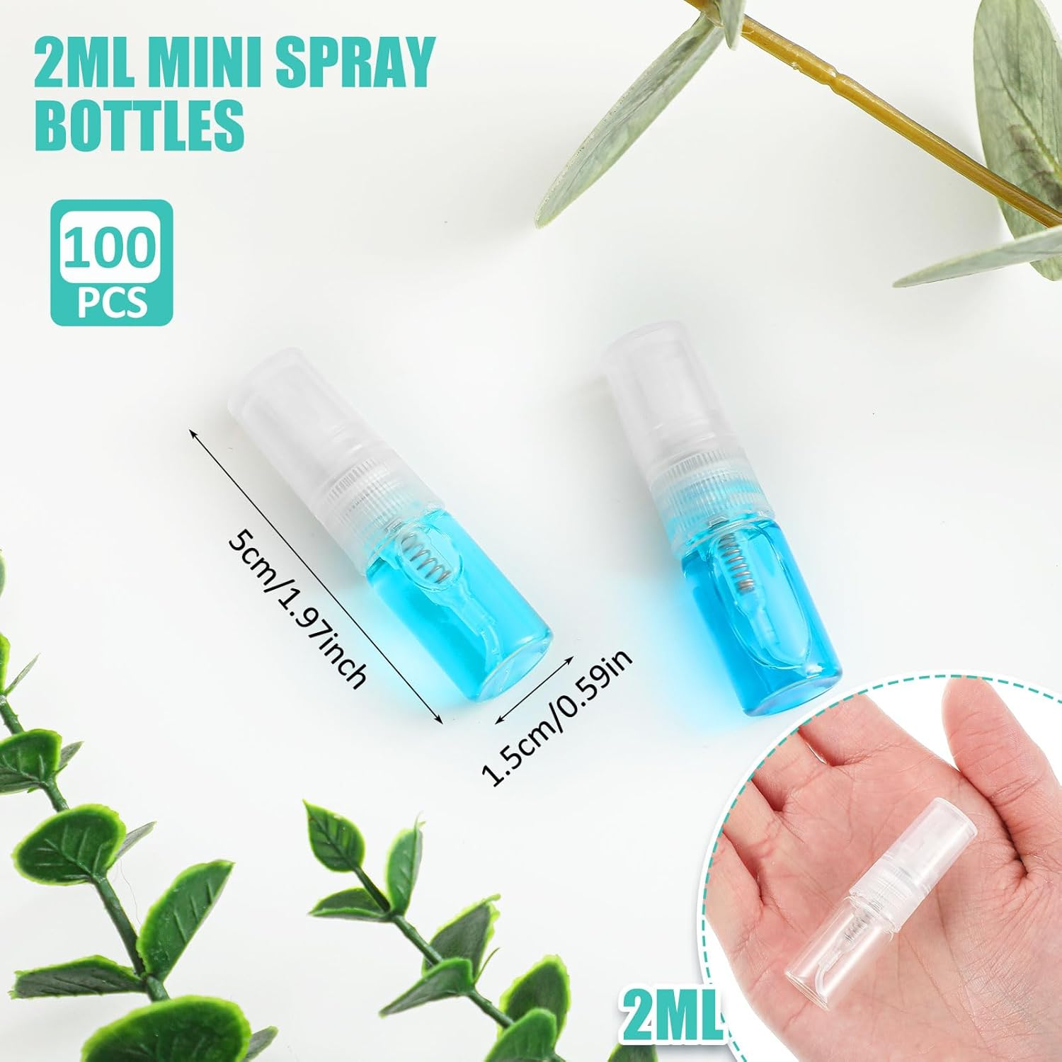 Zhehao Mini Spray Bottles 2 Ml Clear Glass Perfume Bottles Refillable Fine Mist Perfume Atomizer Portable Empty Sample Containers for Cleaning, Essential Oils, Travel image number 4