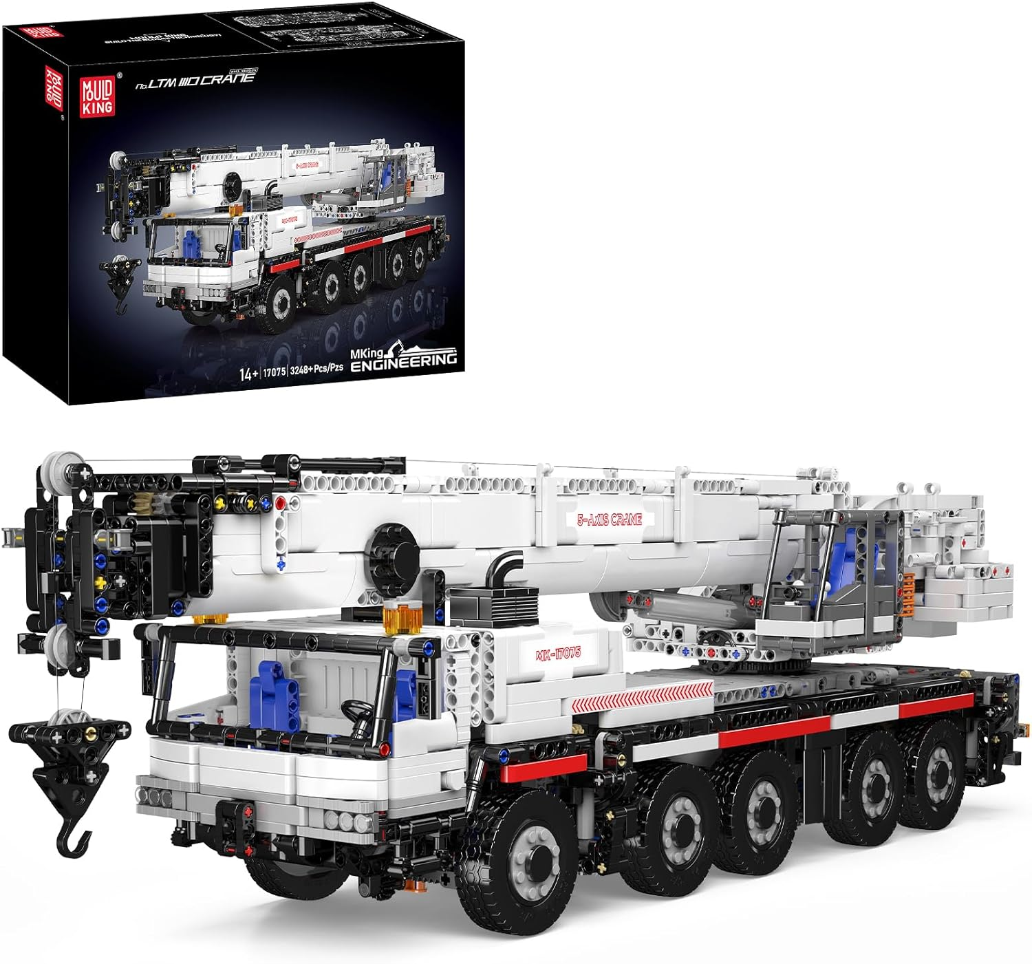 Mould King 17075 Remote Control Crane Building Set, 3248+PCS STEM Building Construction Toy for Kids Adults &ndash; LTM1110 RC Excavator Toy with App & Remote Engineering Toys image number 2