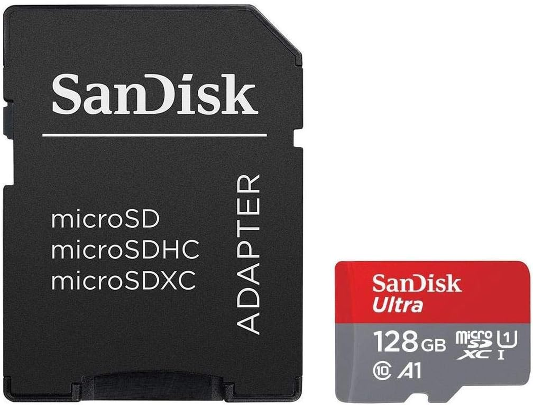Sandisk Ultra 128GB Micro SDXC UHS-I Card with Adapter - 100Mb/S U1 A1 - SDSQUAR-128G-GN6MA, Black image number 1
