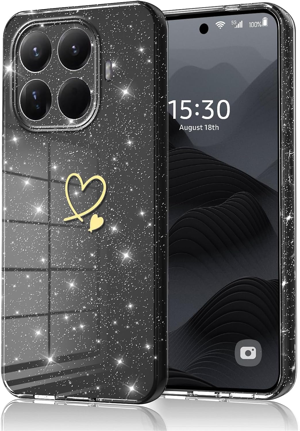 Case for Xiaomi Redmi 15 4G / 5G (EU Version) Glitter Love Silicone Soft TPU Protective Case Shockproof Protection Bumper Case Ultra Thin Scratch-Resistant Mobile Phone Case for Redmi 15 5G/4G